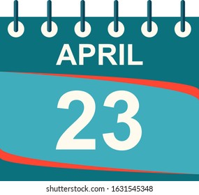 April calendar per day / vector/ 23 April