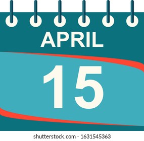 April calendar per day / vector/ 15April