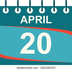 April calendar per day / vector/ 20 April