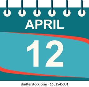 April calendar per day / vector/ 12 April