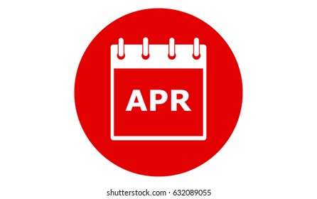 april calendar red vector icon