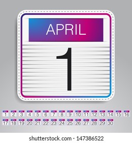 April Calendar simple design