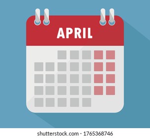 April Calendar Vector Calendar Poster Graphic Stock Vector (Royalty ...