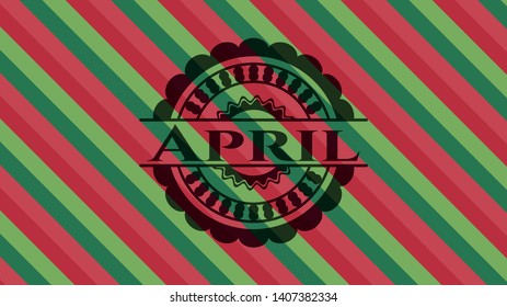 April christmas badge background. Vector Illustration. Detailed.