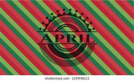 April christmas emblem background.