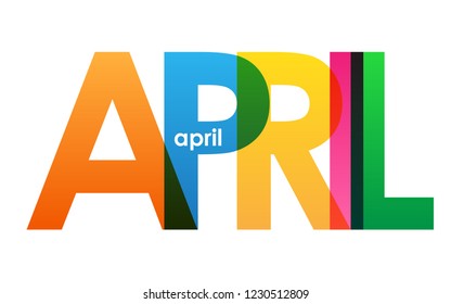 APRIL colorful letters banner