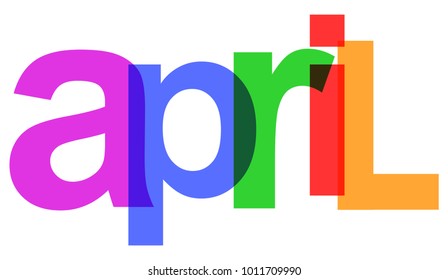 April colorful month of the year – stock vector