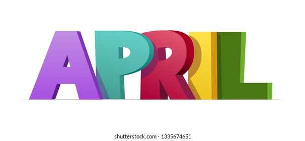 April, colorful text