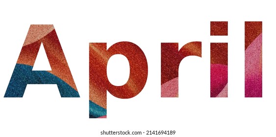 April Colorful Typography Text Banner Vector Stock Vector (Royalty Free ...