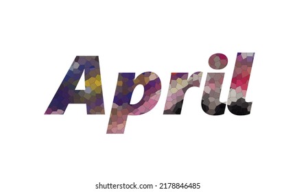 April Colorful Typography Text Banner Vector Stock Vector (Royalty Free ...