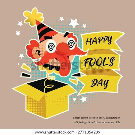 April Fools’ Day Poster Template with Funny Clown Toy