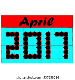 April decoration template. Vector illustration
