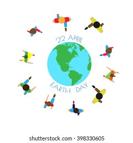 April Earth Day.Poster. Vector