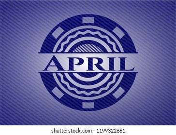 April emblem with jean background
