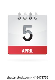 April Five. Calendar Icon