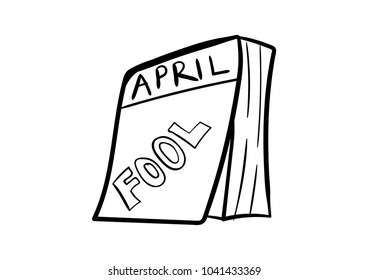 april fool calendar doodle icon vector 