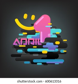 April fool concept. Abstract composition of different color clouds. Abstract vector background