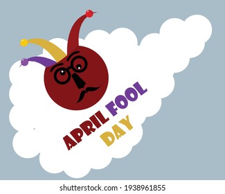 April fool day design dark red yellow purple vector design