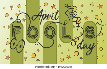 April fool day funny banner - Vector illustration