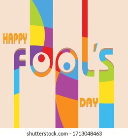 April fool day poster with a crazy eyes and colored text - Vector