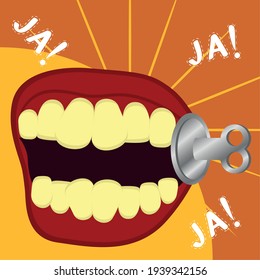 April fool day poster. Crazy funny mouth - Vector