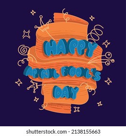 April fool day poster Isolated ribbon with text Vector