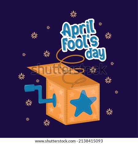 April fool day template text comming out of a surprise box Vector