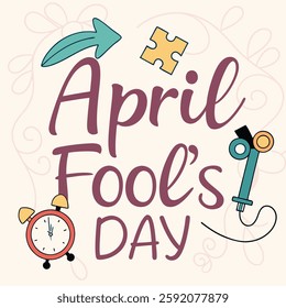 April fool day typography vector design.