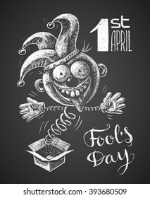 April Fool drawn on chalkboard