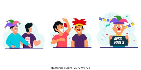 April Fools Bundle Flat Illustration