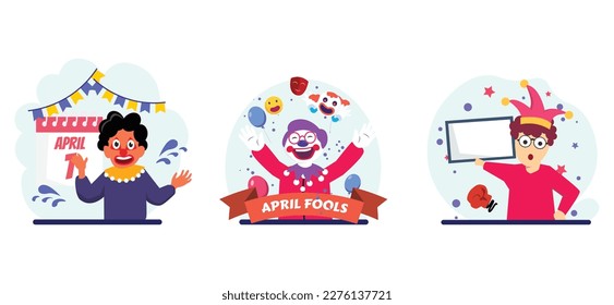April Fools Bundle Flat Illustration