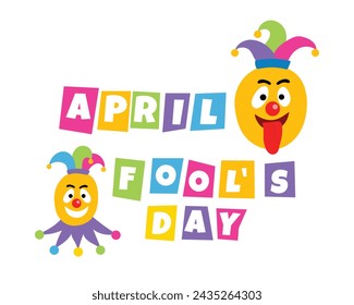 APRIL FOOLS DAY - APRIL 1 colorful banner isolated on white background