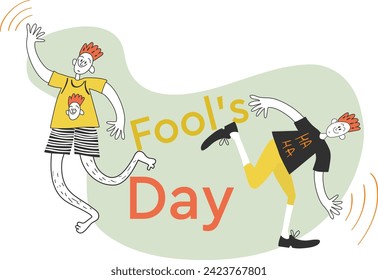 April Fool's Day, April 1, fool. isolated silhouette. vector graphics