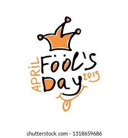 April Fools Day. 2019. Handwritten logo for fool's day. Vector template.