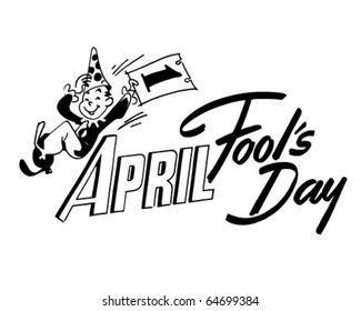 April Fool's Day - Ad Header - Retro Clipart