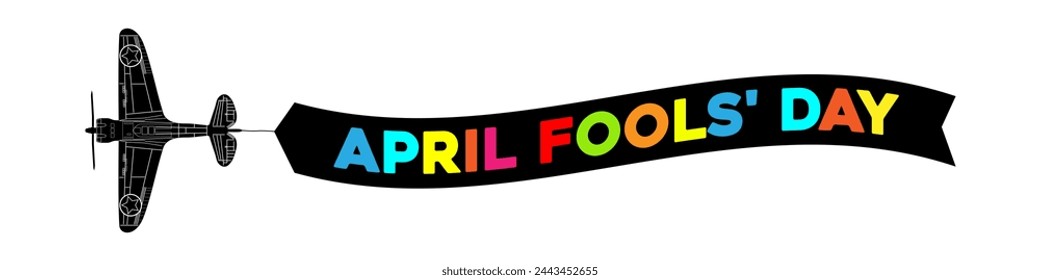 April Fools' Day advertisement banner is attached to the plane