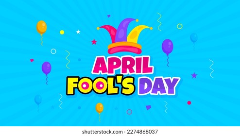 April fools day background or banner design template with funny prank illustration vector for april fools day event 1 april celebration