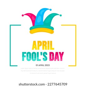 April fools day background, or banner design template with funny prank illustration vector for April fools day event 1 April celebration. April fools day colorful typography design.