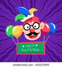 April Fool's Day background. Flat vector illustration for greeting card, banner, promotion, poster, flyer and marketing.