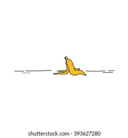 April Fools Day. Banana Peel. Vector