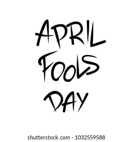 April Fool's Day banner. Handwritten text is isolated. 