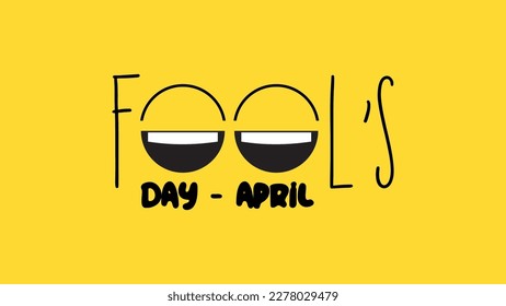 April fools day banner poster celebrated on april 1st, isolated on white background