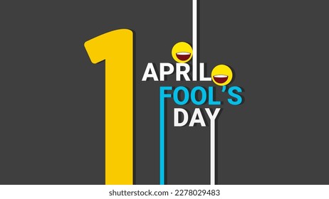 April fools day banner poster celebrated on april 1st, isolated on white background