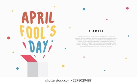 April fools day banner poster celebrated on april 1st, isolated on white background