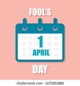 April fool's day. Calendar icon 1st of April. Flat vector illustration.