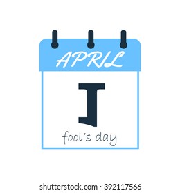 April Fool's day calendar sheet. Inverted 1st. Day of laughter and jokes. Vector illustration. Isolated on white.