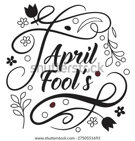 April Fool's Day Calligraphy Vector