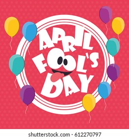 april fools day card balloons background