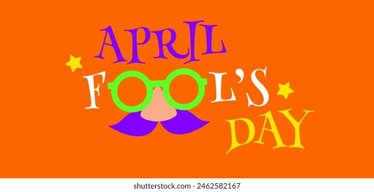 April fools day card. colorful design. vector illustration