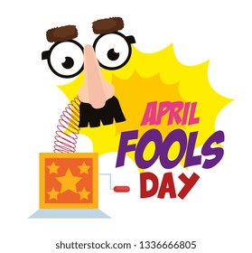 april fools day card with comic face accessories
